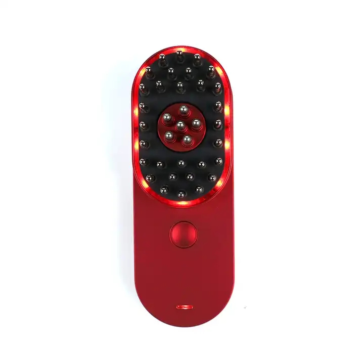 ポータブルミニ電気イオン性ヘアブラシ静電気防止頭皮ヘッドマッサージコーム脱毛機械治療ケア