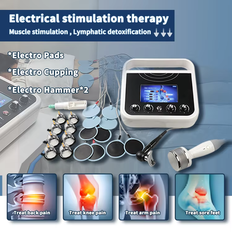 EMS マッスルシミュレーターボディスリミングロシアンウェーブ電気刺激フェアカッピングブレスト真空治療マシン